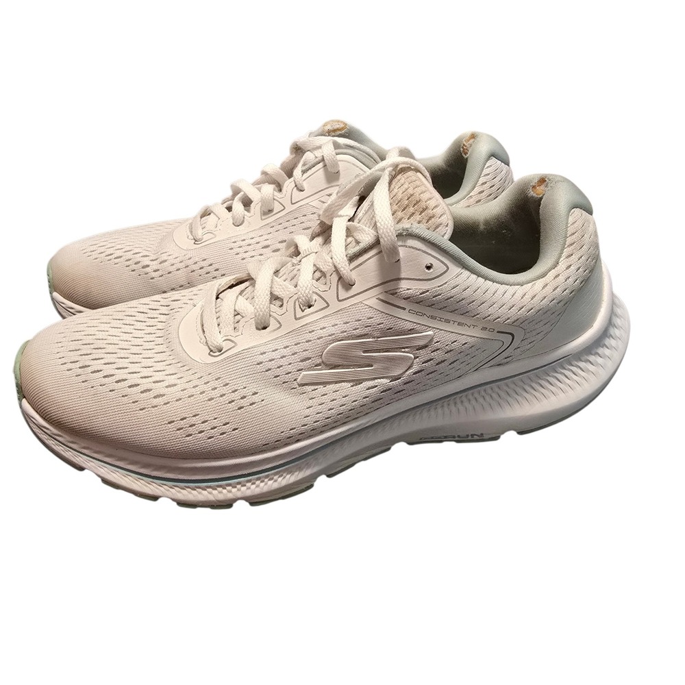 Skechers GOrun Consistent 2.0 Womens White Running Shoes‎ 128601 Size 9.5